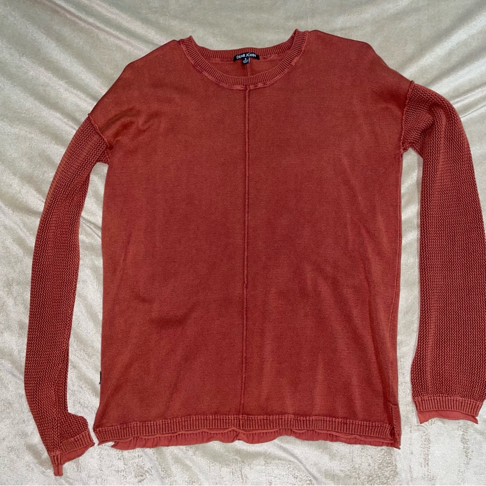 Dear John American Classic Raw Edge Seam Bold Sienna Sweater